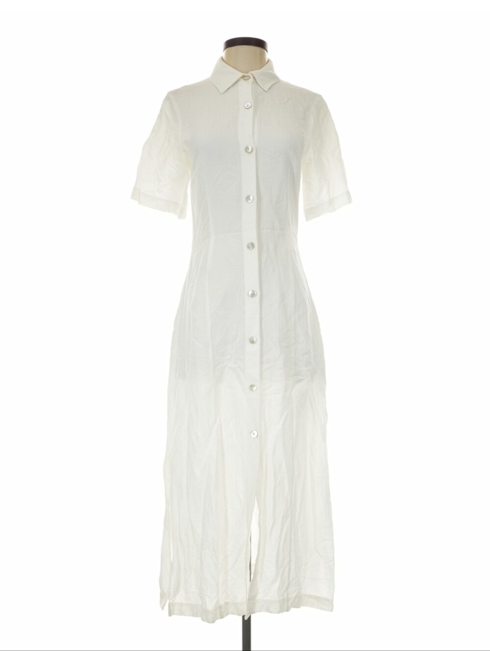 Linen White Button-Front Maxi Dress Women’s Stockholm Atelier